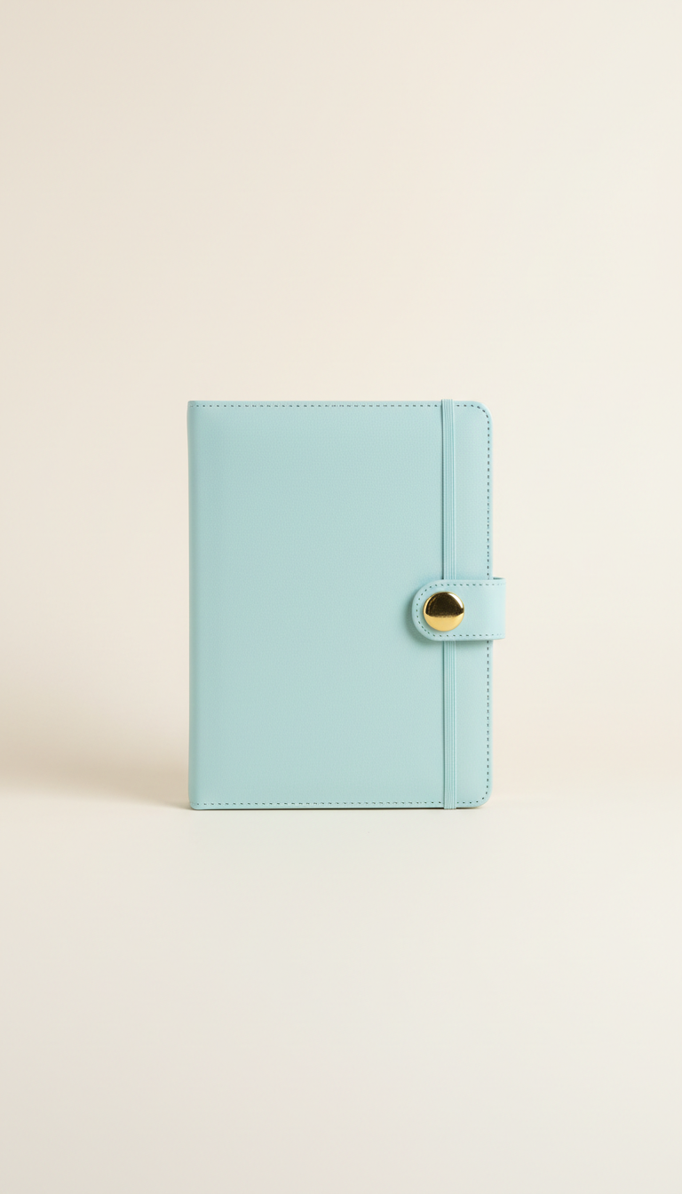 Agenda hebdomadaire bleu ciel doré